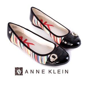 Anne Klein Akazi Raindbow Stripe Ballet Flats